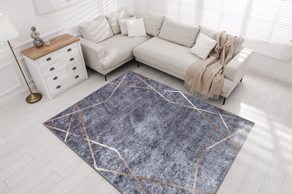 MIRO 51233.809 covor lavabil Geometric anti-alunecare - gri