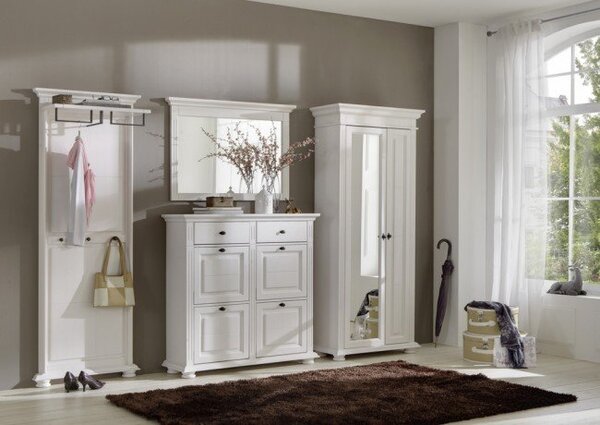 Cuier lemn masiv alb Ariana, 75 × 14 × 200 cm