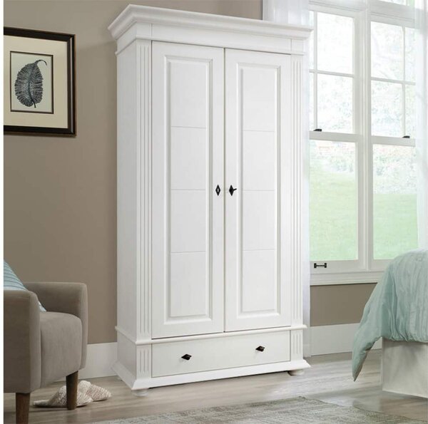 Dulap lemn masiv alb Ariana, 110 × 46 × 200 cm