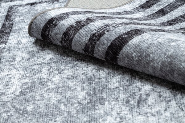 MIRO 51325.805 covor lavabil Geometric, linii anti-alunecare - gri