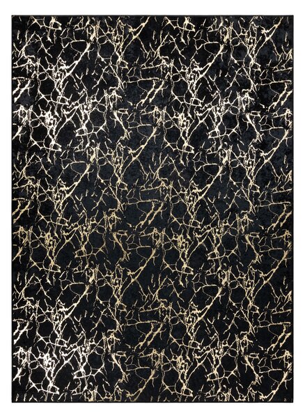 MIRO 11111.2106 covor lavabil Marmură, glamour anti-alunecare - negru / aur