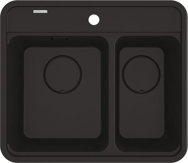 Chiuvetă Deante Momi din granit, 1,5 compartimente 600x520x229 mm, negru mat, ZKM_N503