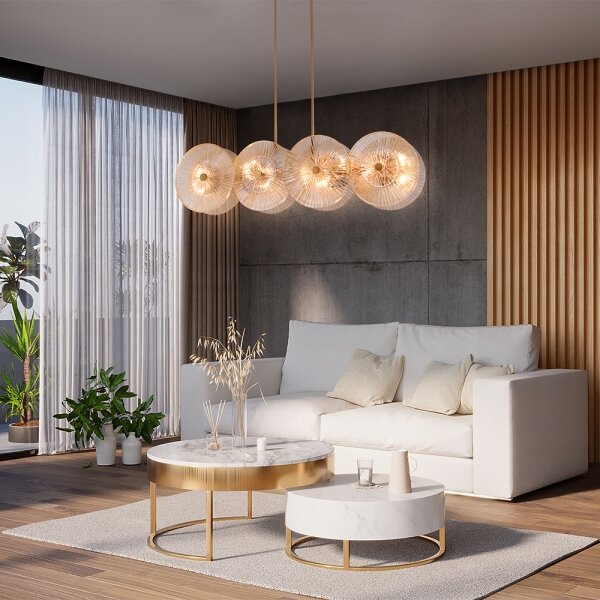Lustră pe tijă Maytoni MOD007PL-08G1 ASTER 4xE14/40W/230V