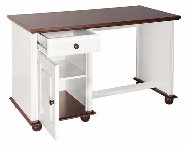 Birou lemn masiv alb Arlo 120x60cm /Maro