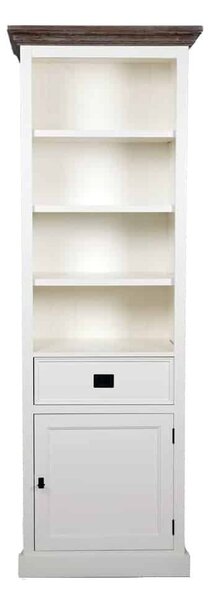 Etajeră lemn masiv alb Lahoma 6 compartimente /Maro, 70 × 45 × 196 cm