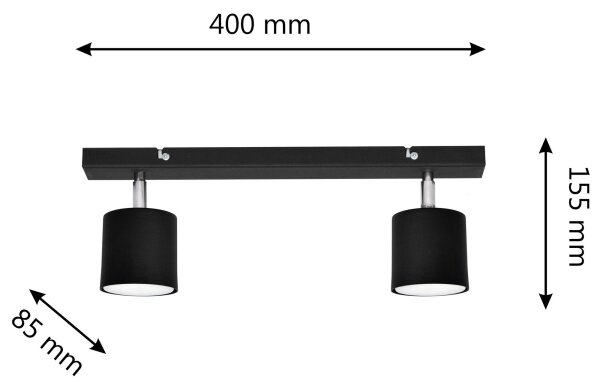 Spot PUNTA 2xGX53/10W/230V negru