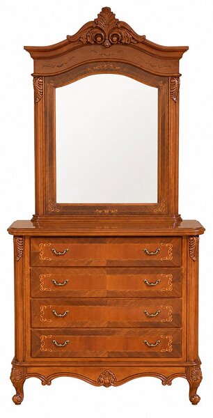 Comodă lemn masiv Edward cu 4 sertare, 117 × 50 × 99 cm - Fara