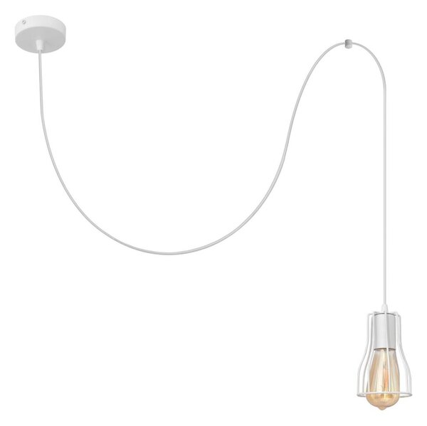 Lustră pe cablu TUBE 1xE27/15W/230V alb