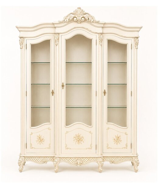 Vitrină lemn masiv 3 Uși Edward, 177,6 × 56 × 230 cm - Standard