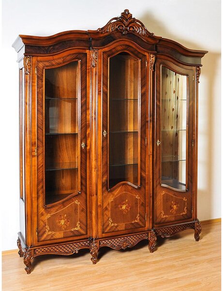 Vitrină lemn masiv 3 Uși Edward, 177,6 × 56 × 230 cm - Standard
