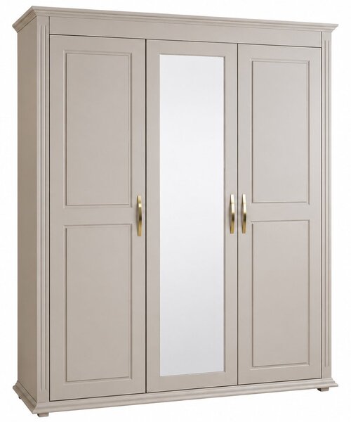 Dulap lemn masiv Carlo 3 Uși, 172.1 × 61.1 × 210 cm - Cu oglinda centrala
