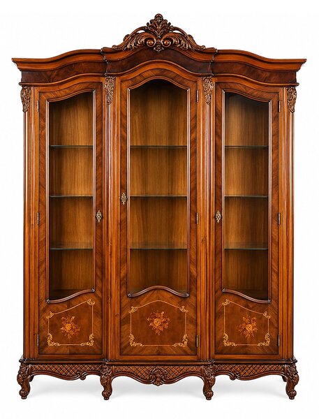Vitrină lemn masiv 3 Uși Edward, 177,6 × 56 × 230 cm - Standard