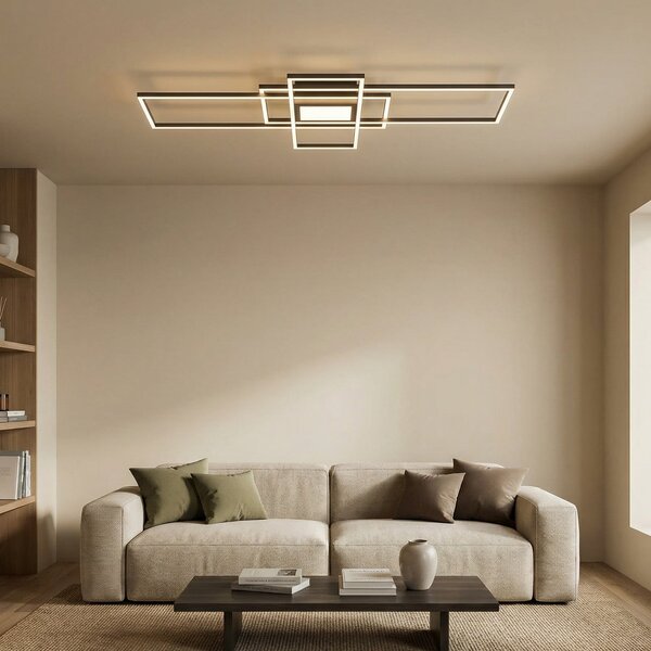 Trio Lighting Plafonieră Irvine LED 3.000-6.500 K, antracit, reglabil, Negru, Camera de zi / sufragerie, Metal, Modern