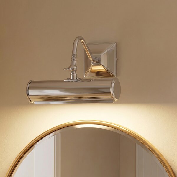 Elstead Aplică tablou Picture Lights crom lustruit, 19 cm, reglabil, Metalic, Camera de zi / sufragerie, Metal, Antichitate