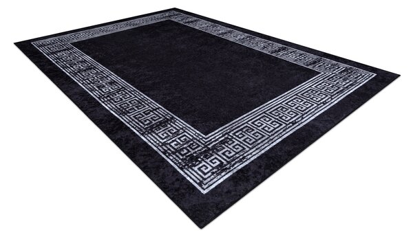 MIRO 51223.807 covor lavabil Marmură, greacă anti-alunecare - negru / alb