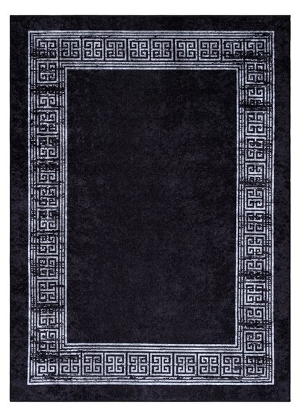 MIRO 51223.807 covor lavabil Marmură, greacă anti-alunecare - negru / alb
