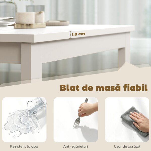 HOMCOM Masă de Sufragerie Extensibilă 80-120 cm pentru 4-6 Persoane, Masă Economisitoare de Spațiu cu Extensie Glisantă, Natural | Aosom Romania