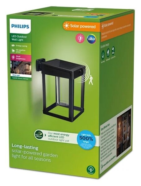 Philips CAMILL LED 1,4W 3,7V IP44 lampă solară de perete cu senzor
