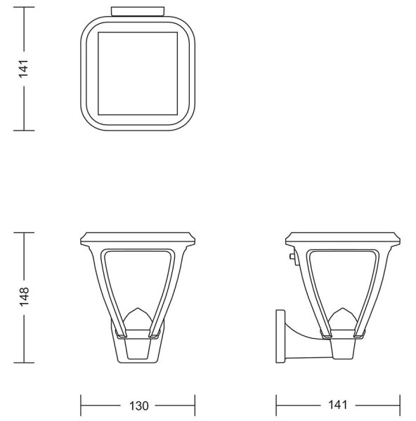 Philips VAPORA LED 1,5W 3,7V 1500mAh IP44 lampă solară de perete