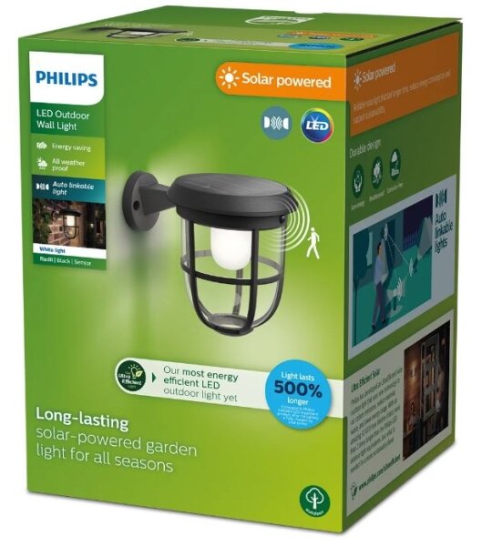 Philips LED lampă solară de perete cu senzor RADII LED/1,3W/3,7V 3000K IP44