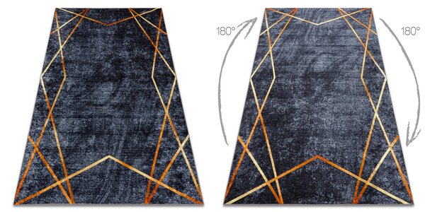 MIRO 51233.810 covor lavabil Geometric anti-alunecare - gri inchis