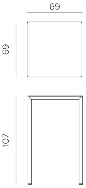 Masa Exterior Nardi - Piave 70cm Bar - Tortora materia