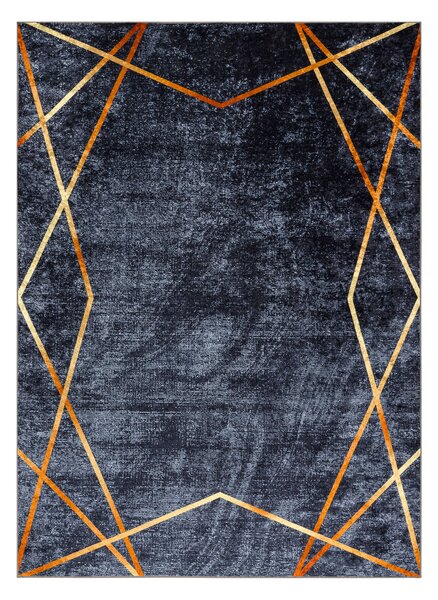 MIRO 51233.810 covor lavabil Geometric anti-alunecare - gri inchis