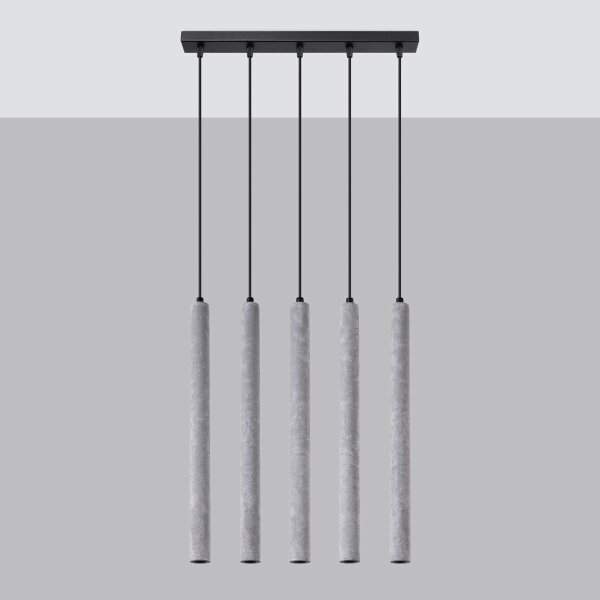 Lustră pe cablu Sollux SL.1274 PASTELO 5xG9/8W/230V beton