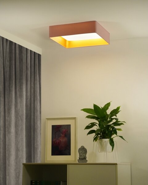 Brilagi-LED Corp de iluminat dimabil VELVET SQUARE LED/36W/230V Wi-Fi Tuya + telecomandă, roz