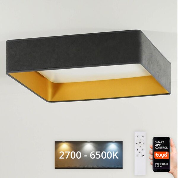 Plafonieră LED dimabilă Brilagi VELVET SQUARE LED/36W/230V Wi-Fi Tuya gri + telecomandă
