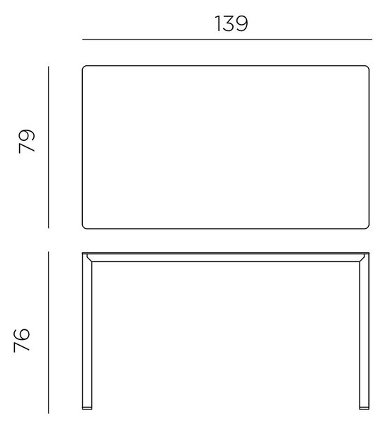 Masa Exterior Nardi - Piave 140x80 - Tortora materia