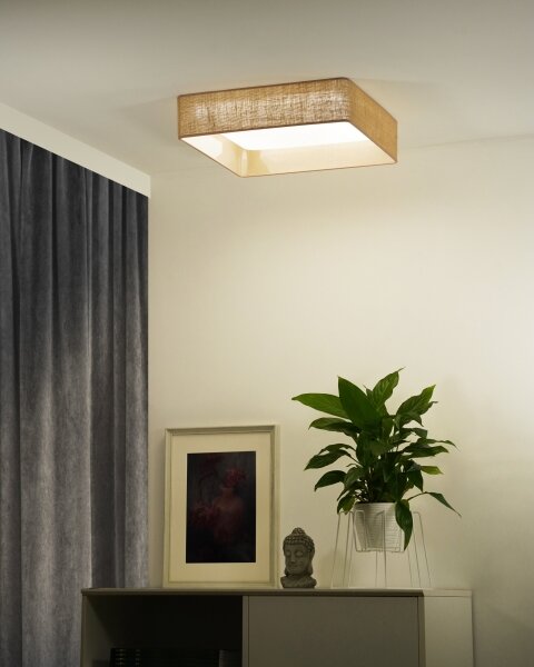 Brilagi-LED Corp de iluminat dimabil VELVET SQUARE LED/36W/230V Wi-Fi Tuya + telecomandă, maro