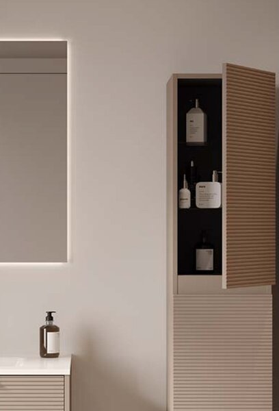 Set lemn masiv mobilier baie suspendat Serina 120/160/176/180 cm - 160 L