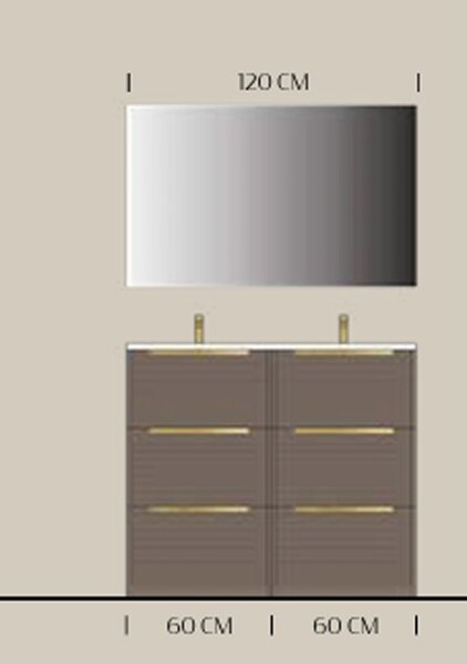 Set lemn masiv mobilier baie suspendat Serina 120/160/176/180 cm - 160 L