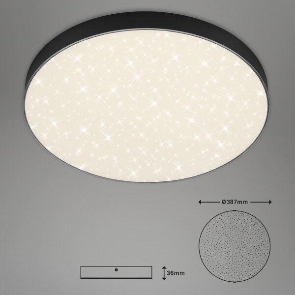 Plafonieră LED Briloner 7075-415 STAR SKY LED/24,5W/230V d. 38 cm negru
