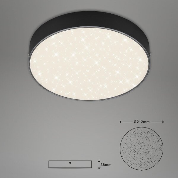 Plafonieră LED Briloner 7073-415 STAR SKY LED/16W/230V d. 21 cm negru