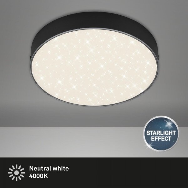Plafonieră LED Briloner 7073-415 STAR SKY LED/16W/230V d. 21 cm negru