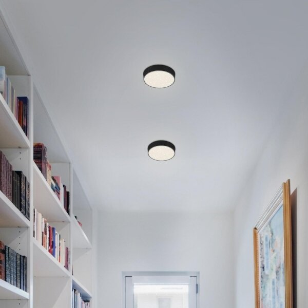 Plafonieră LED Briloner 7072-415 STAR SKY LED/11W/230V d. 15 cm negru