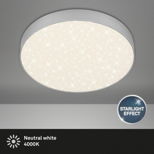 Plafonieră LED Briloner 7074-414 STAR SKY LED/21W/230V d. 28 cm argintiu