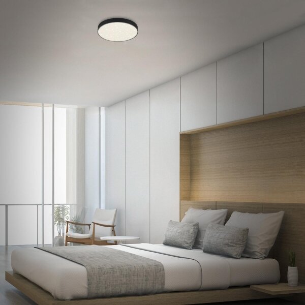 Plafonieră LED Briloner 7074-415 STAR SKY LED/21W/2300V d. 28 cm negru