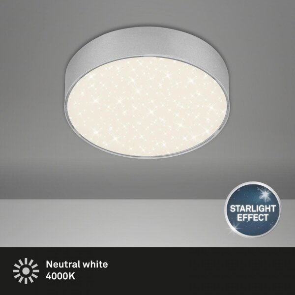 Plafonieră LED Briloner 7072-414 STAR SKY LED/11W/230V d. 15 cm argintiu