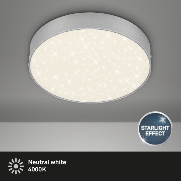 Plafonieră LED Briloner 7073-414 STAR SKY LED/16W/230V d. 21 cm argintiu
