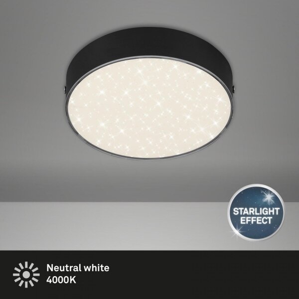 Plafonieră LED Briloner 7072-415 STAR SKY LED/11W/230V d. 15 cm negru