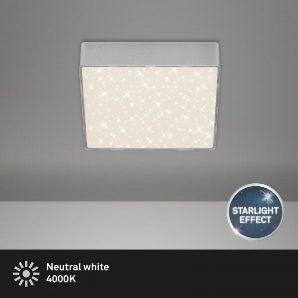 Plafonieră LED Briloner 7076-414 STAR SKY LED/11W/230V 15x15 cm argintiu