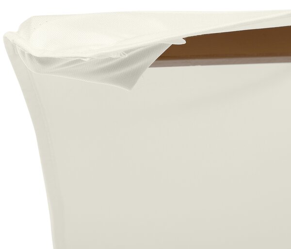 Outsunny Umbrelă Rotundă de Grădină din Bambus și Poliester 2.5x2.3m Crem/Alb | Aosom Romania