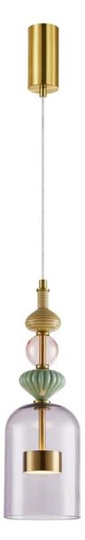 Lustră LED pe cablu ARTE LED/12W/230V d. 13 cm alamă
