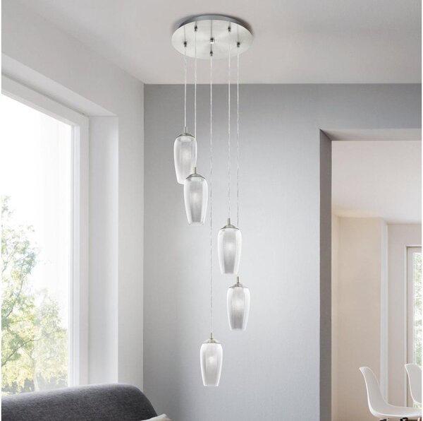 Eglo 96345 - Lustră LED suspendată pe cablu FARSALA 5xG9/2,5W/230V