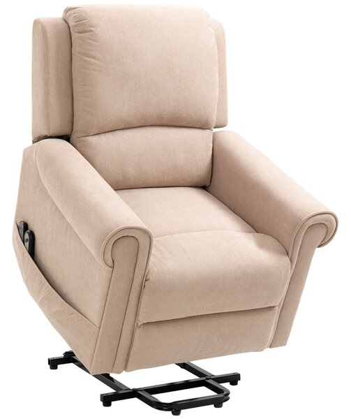 HOMCOM Scaun electric cu ridicare, scaun cu inclinare tapitat cu tesatura pentru persoanele in varsta cu telecomanda | AOSOM RO