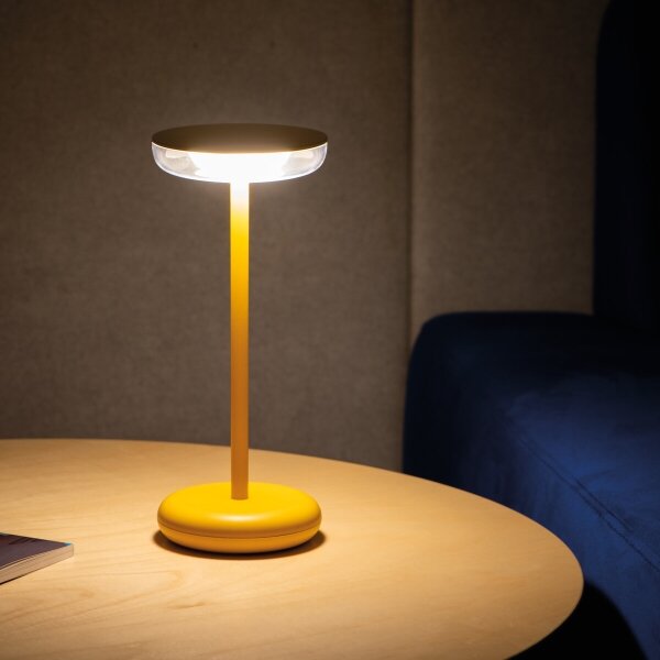 Lampă LED reîncărcabilă dimabilă Kanlux 37314 FLUXY LED/1,7W/1800 mAh IP44 galben