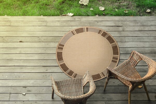 Covor sisal Floorlux rotund 20195 mais si coffee